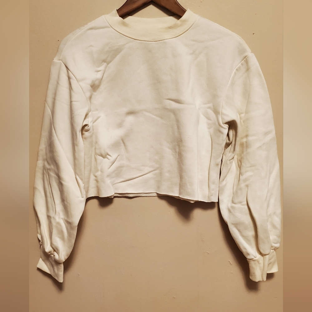 Cropped Sweatshirt in Cream